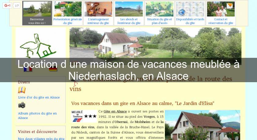 Location d'une maison de vacances meublée à Niederhaslach, en Alsace