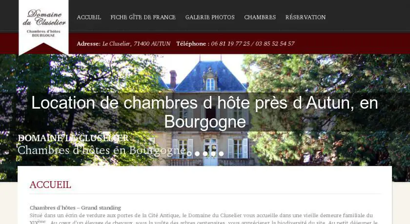 Location de chambres d'hôte près d'Autun, en Bourgogne