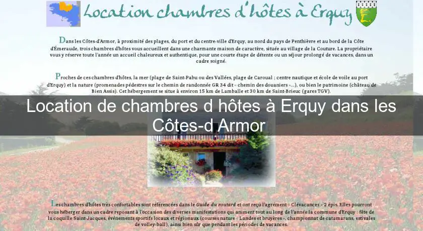 Location de chambres d'hôtes à Erquy dans les Côtes-d'Armor 