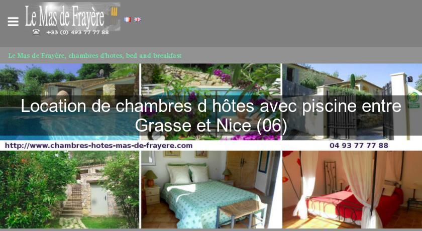 Location de chambres d'hôtes avec piscine entre Grasse et Nice (06)