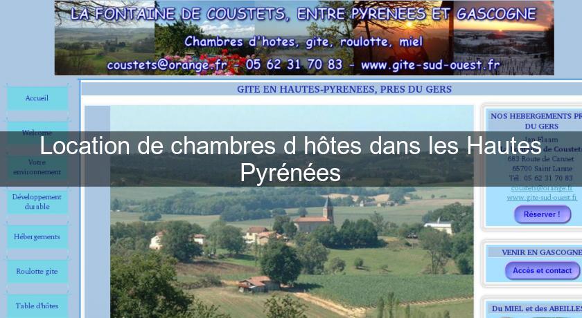 Location de chambres d'hôtes dans les Hautes Pyrénées