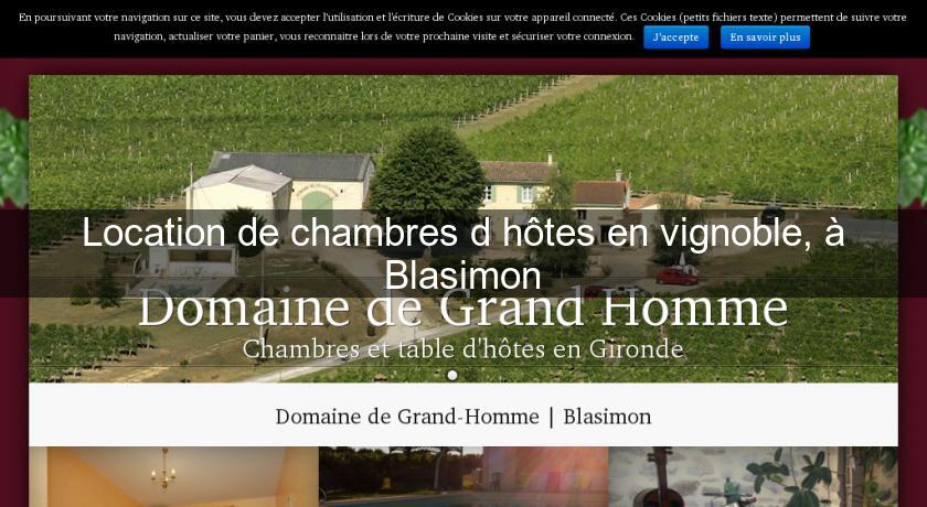 Location de chambres d'hôtes en vignoble, à Blasimon