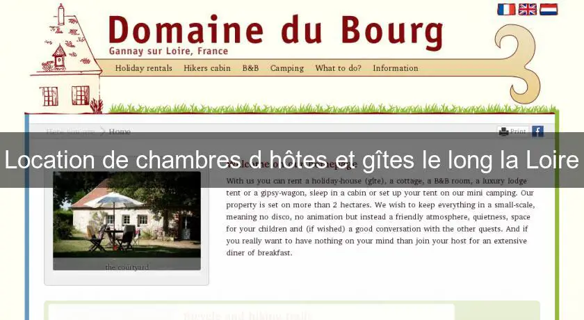 Location de chambres d'hôtes et gîtes le long la Loire
