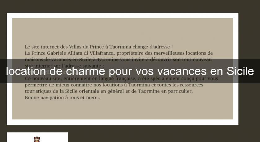 location de charme pour vos vacances en Sicile