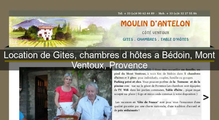 Location de Gites, chambres d'hôtes a Bédoin, Mont Ventoux, Provence