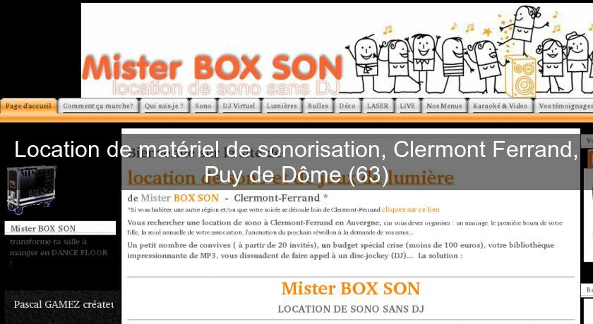 Location de matériel de sonorisation, Clermont Ferrand, Puy de Dôme (63) Location de matériel de sonorisation, Clermont Ferrand, Puy de Dôme (63)