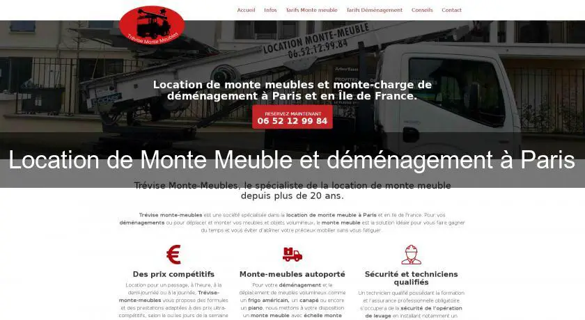 Location de Monte Meuble et déménagement à Paris