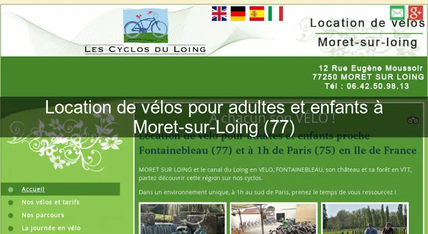 Location de vélos pour adultes et enfants à Moret-sur-Loing (77)