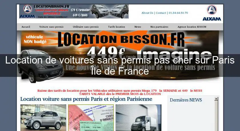 Location de voitures sans permis pas cher sur Paris Île de France