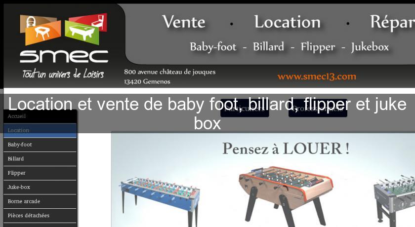 Location et vente de baby foot, billard, flipper et juke box Location et vente de baby foot, billard, flipper et juke box