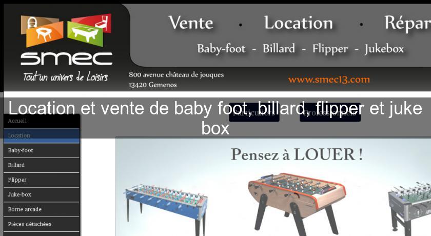 Location et vente de baby foot, billard, flipper et juke box