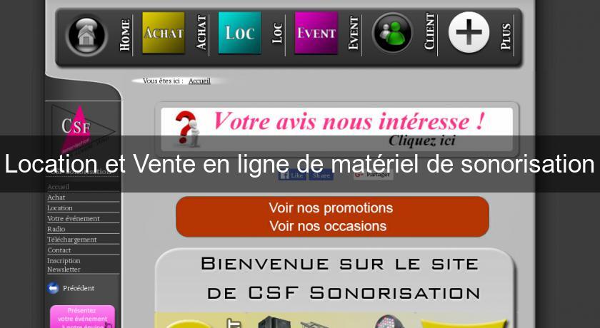 Location et Vente en ligne de matériel de sonorisation Location et Vente en ligne de matériel de sonorisation