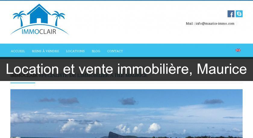 Location et vente immobilière, Maurice Location et vente immobilière, Maurice