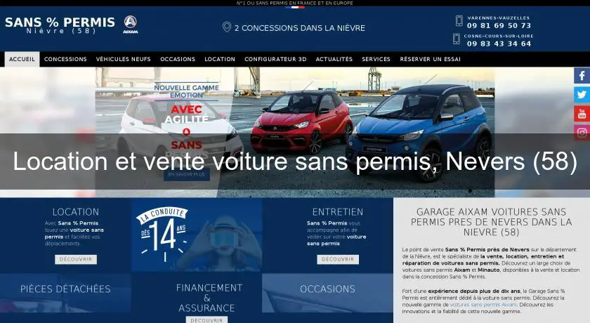Location et vente voiture sans permis, Nevers (58)