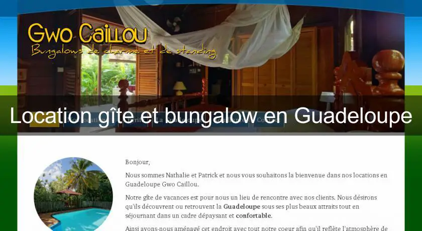 Location gîte et bungalow en Guadeloupe