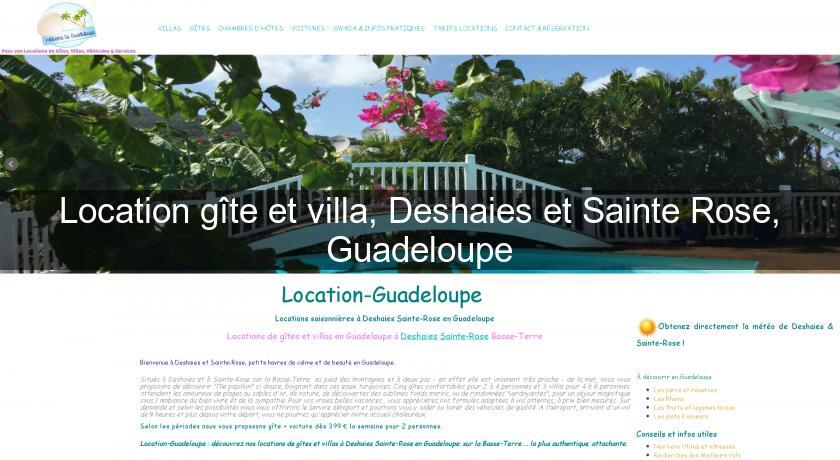 Location gîte et villa, Deshaies et Sainte Rose, Guadeloupe