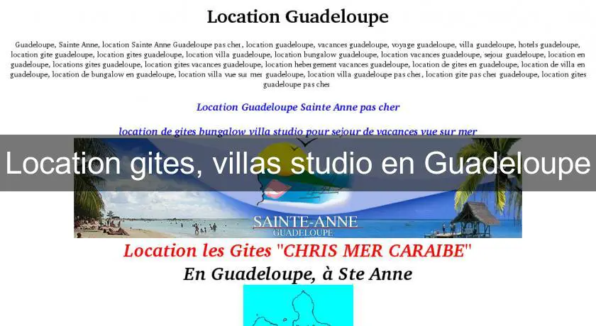 Location gites, villas studio en Guadeloupe