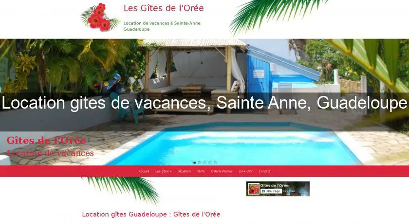 Location gites de vacances, Sainte Anne, Guadeloupe 