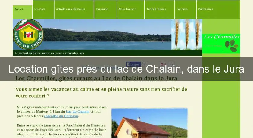Location gîtes près du lac de Chalain, dans le Jura