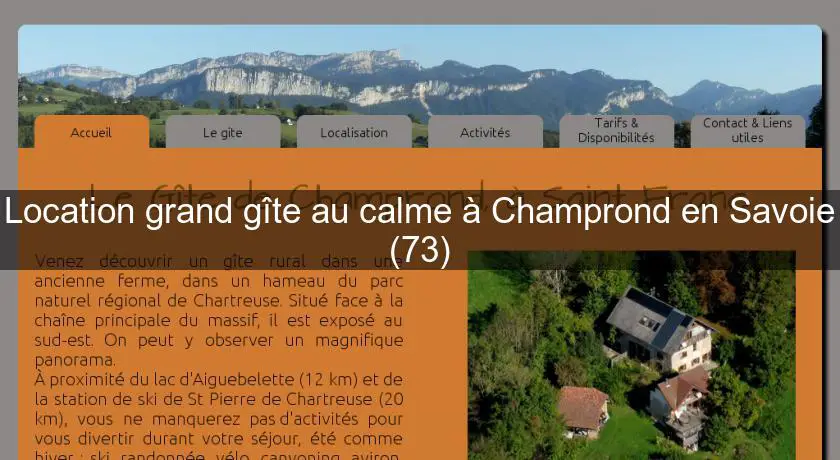 Location grand gîte au calme à Champrond en Savoie (73)