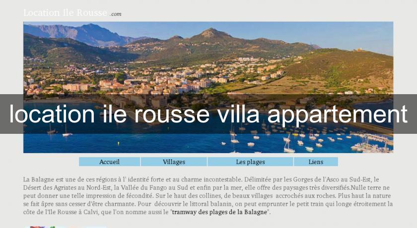 location ile rousse villa appartement