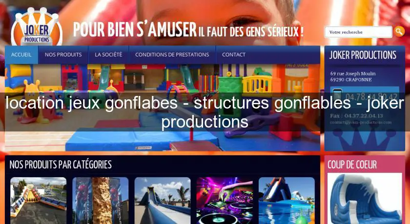 location jeux gonflabes - structures gonflables - joker productions
