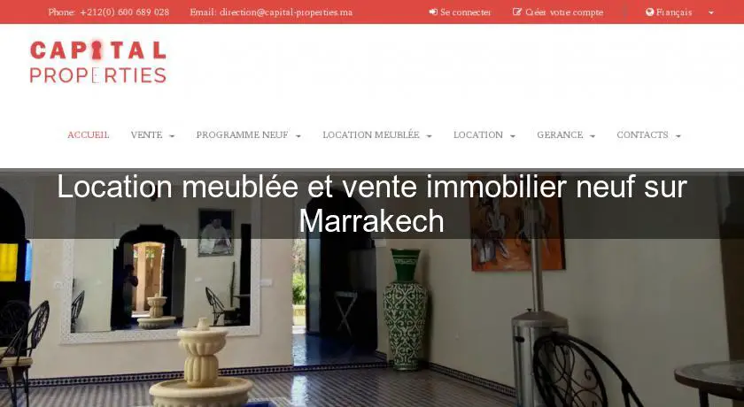 Location meublée et vente immobilier neuf sur Marrakech