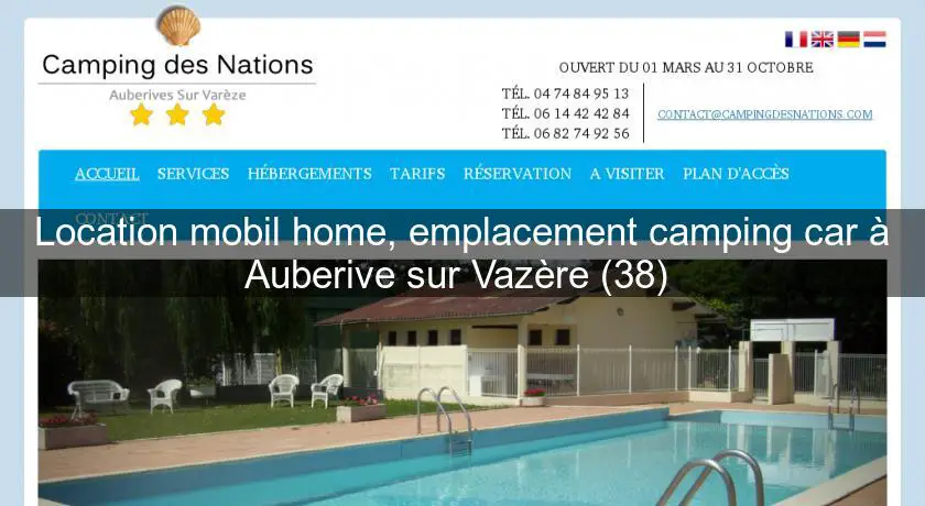 Location mobil home, emplacement camping car à Auberive sur Vazère (38) 