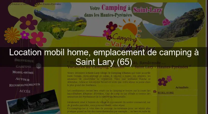 Location mobil home, emplacement de camping à Saint Lary (65)