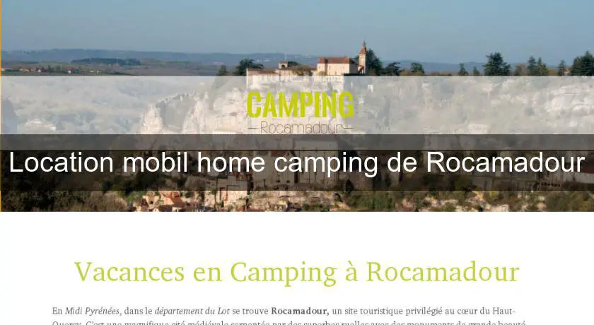 Location mobil home camping de Rocamadour
