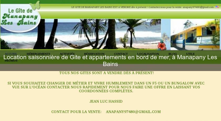 Location saisonnière de Gite et appartements en bord de mer, à Manapany Les Bains Location saisonnière de Gite et appartements en bord de mer, à Manapany Les Bains