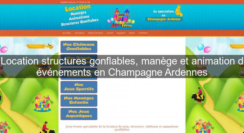 Location structures gonflables, manège et animation d'événements en Champagne Ardennes