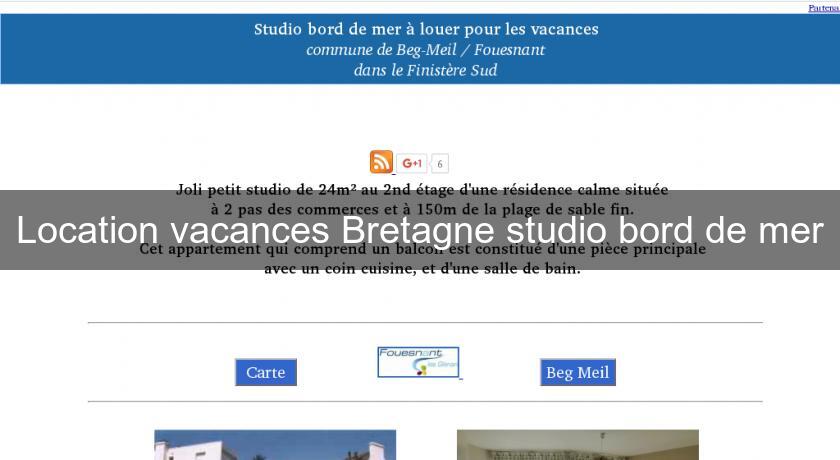 Location vacances Bretagne studio bord de mer