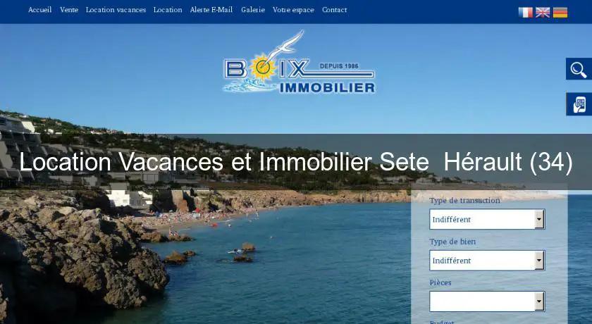 Location Vacances et Immobilier Sete 'Hérault (34)