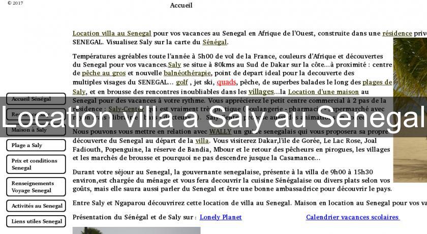 Location villa a Saly au Senegal Location villa a Saly au Senegal