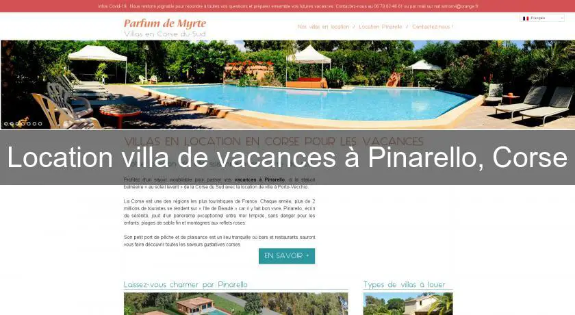 Location villa de vacances à Pinarello, Corse