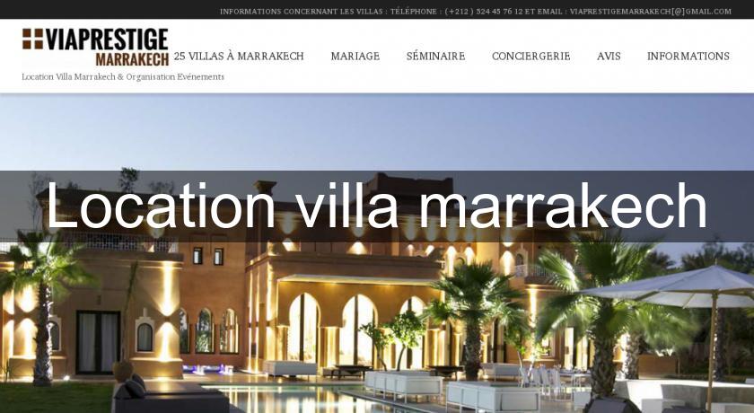 Location villa marrakech