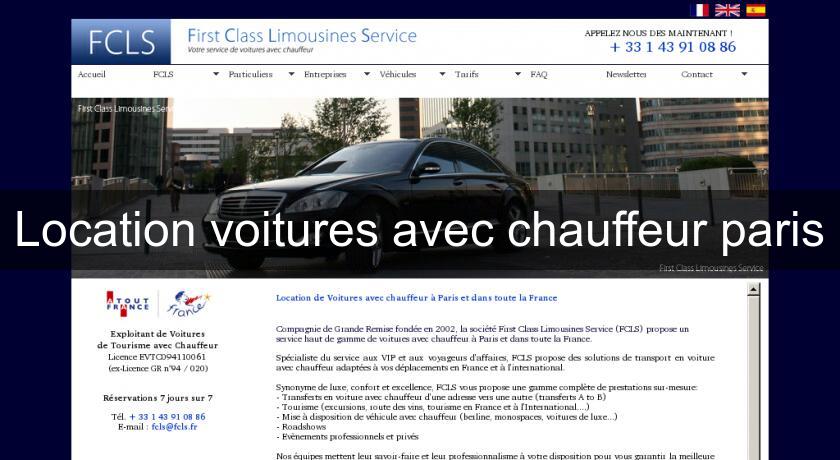 Location voitures avec chauffeur paris