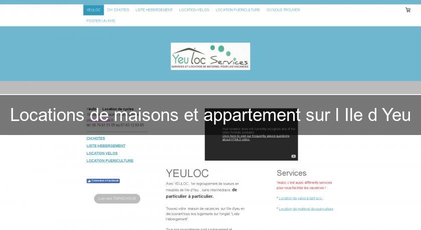 Locations de maisons et appartement sur l'Ile d'Yeu Locations de maisons et appartement sur l'Ile d'Yeu