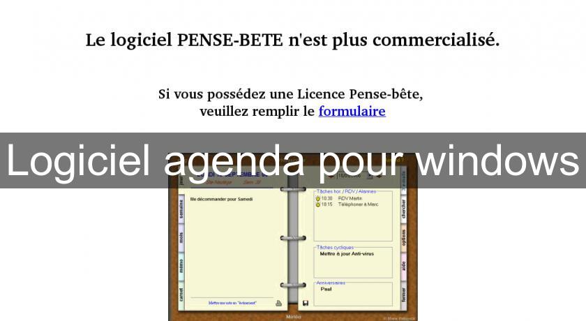 Logiciel agenda pour windows