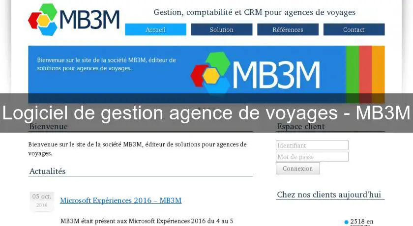 Logiciel de gestion agence de voyages - MB3M