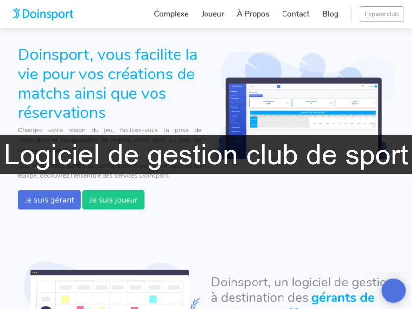 Logiciel de gestion club de sport Logiciel de gestion club de sport