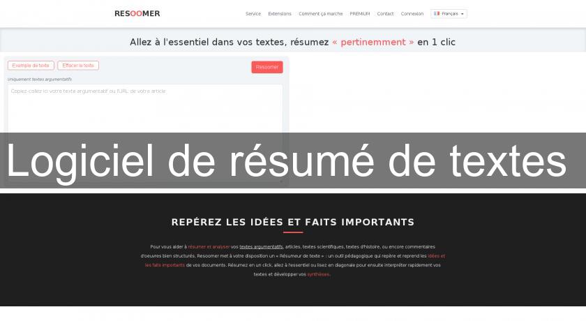Logiciel de résumé de textes Logiciel de résumé de textes
