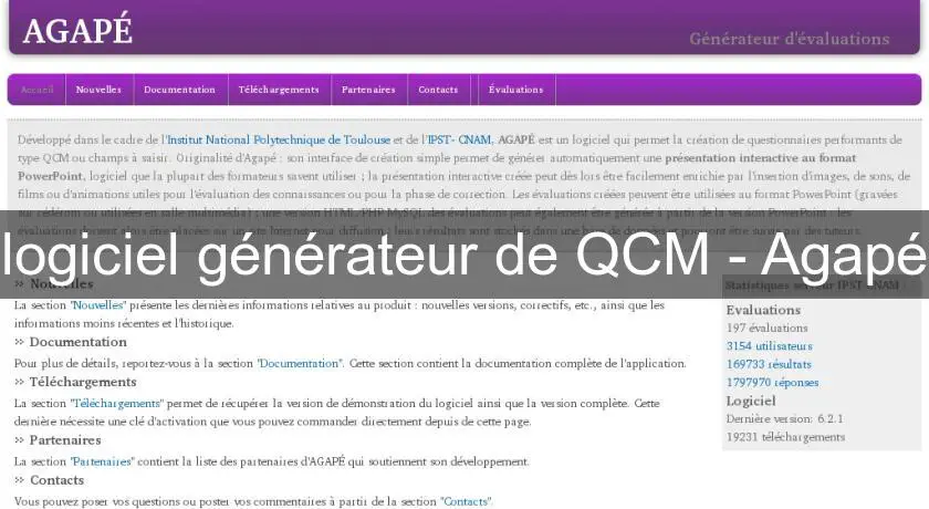 logiciel générateur de QCM - Agapé