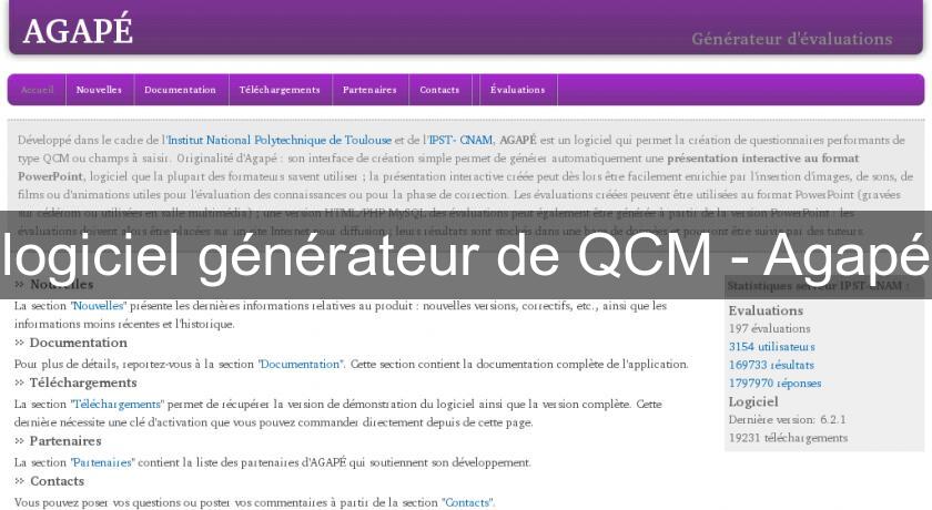 logiciel générateur de QCM - Agapé