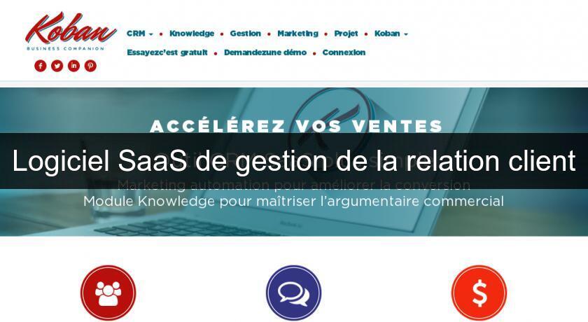 Logiciel SaaS de gestion de la relation client Logiciel SaaS de gestion de la relation client