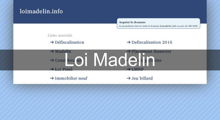 Loi Madelin Loi Madelin