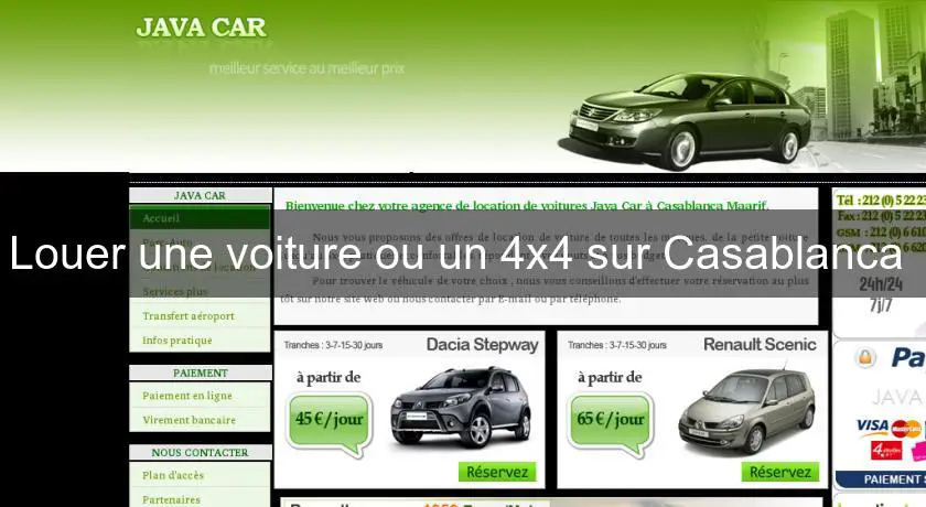 Louer une voiture ou un 4x4 sur Casablanca 