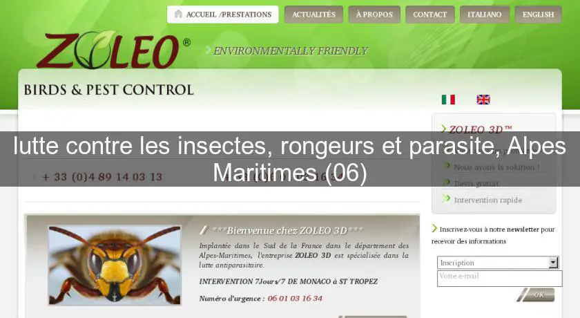 lutte contre les insectes, rongeurs et parasite, Alpes Maritimes (06)