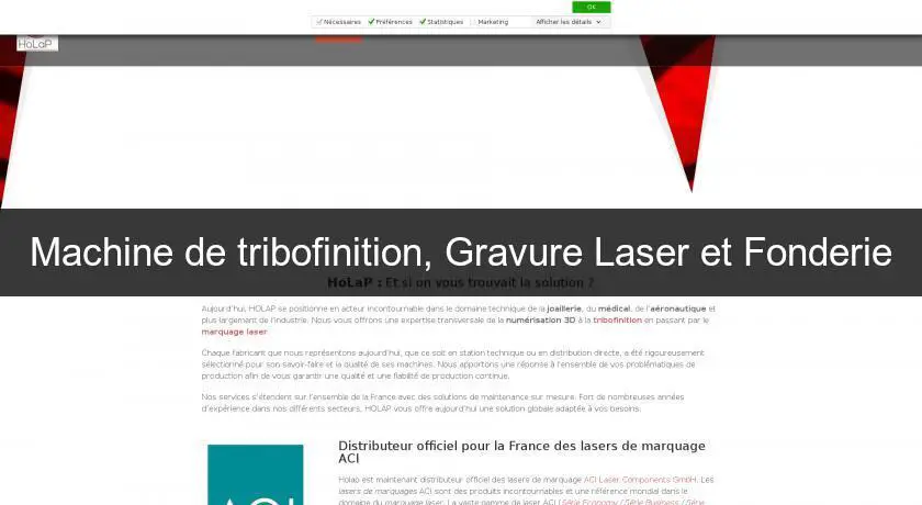 Machine de tribofinition, Gravure Laser et Fonderie